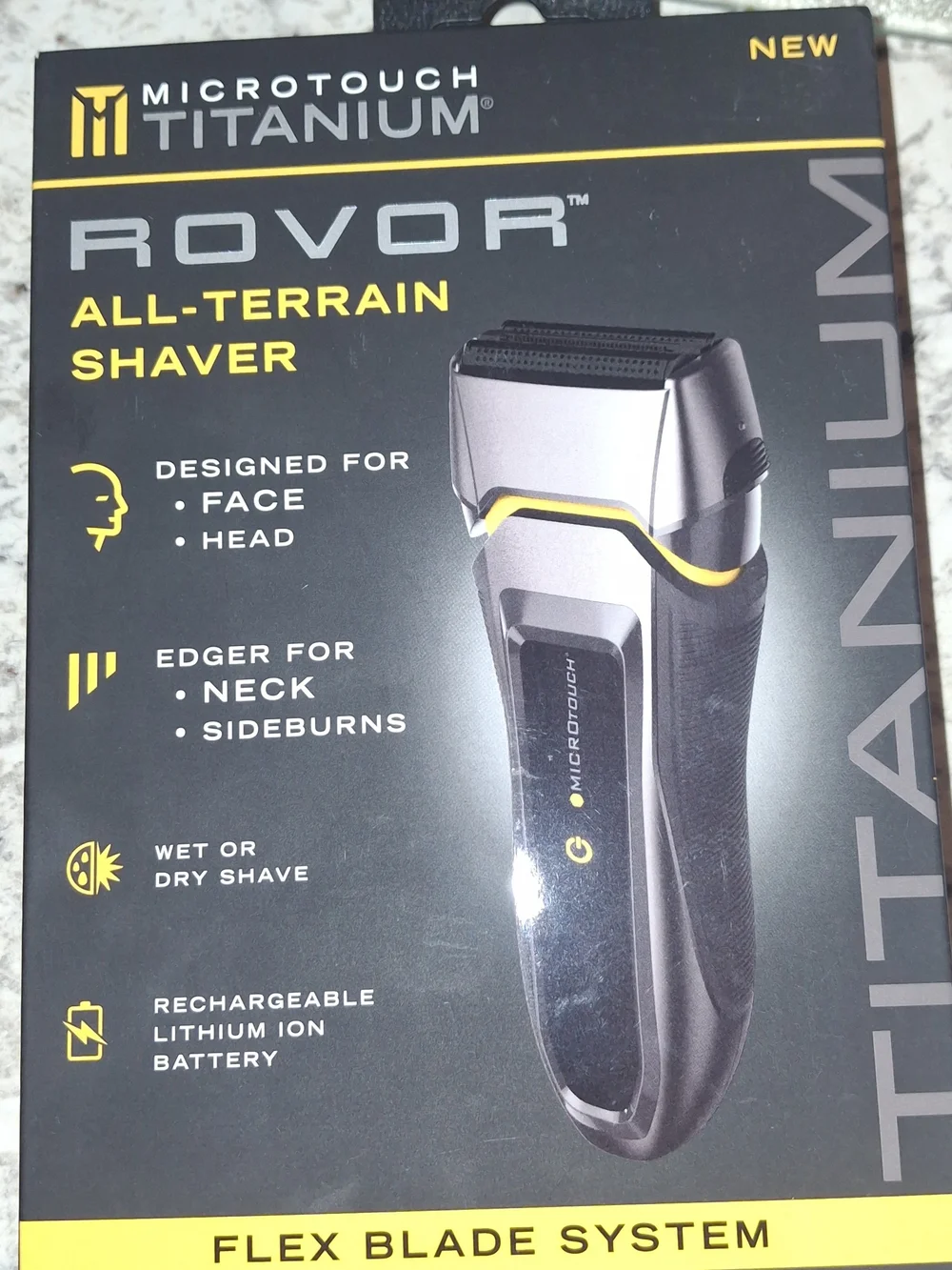 MICROTOUCH TITANIUM ROVOR All-Terrain Shaver - Black & Yellow